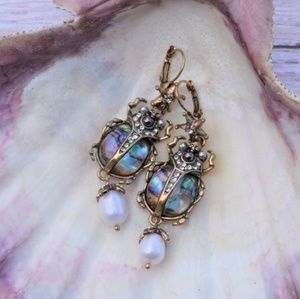 Scarab beetle earrings